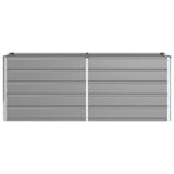 Planter Light Grey 195 x 50 x 75 cm Galvanised Steel - Top-Down View