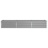 Planter Light Grey 290 x 50 x 45 cm Galvanised Steel - Top-Down View