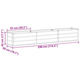 Planter Light Grey 290 x 50 x 45 cm Galvanised Steel
