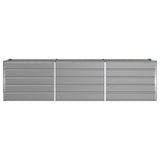 Planter Light Grey 290 x 50 x 75 cm Galvanised Steel - Top-Down View
