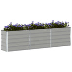 Planter Light Grey 290 x 50 x 75 cm Galvanised Steel