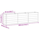 Planter Light Grey 290 x 50 x 75 cm Galvanised Steel - Close-Up Angle