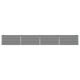 Planter Light Grey 385 x 50 x 45 cm Galvanised Steel - Side View