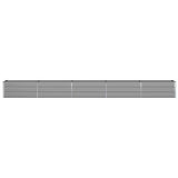 Planter Light Grey 195 x 50 x 45 cm Galvanised Steel - Top-Down View