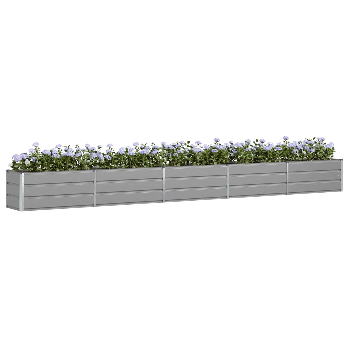 Planter Light Grey 195 x 50 x 45 cm Galvanised Steel