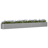 Planter Light Grey 195 x 50 x 45 cm Galvanised Steel