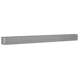 Planter Light Grey 580 x 50 x 45 cm Galvanised Steel - Front View