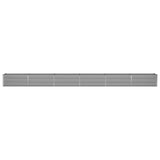 Planter Light Grey 580 x 50 x 45 cm Galvanised Steel - Top-Down View