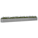Planter Light Grey 580 x 50 x 45 cm Galvanised Steel - Side View
