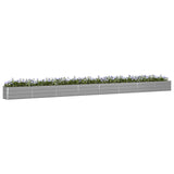 Planter Light Grey 770 x 50 x 45 cm Galvanised Steel - Side View