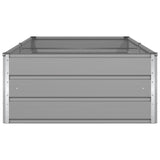 Planter Light Grey 195 x 100 x 45 cm Galvanised Steel - Rear View
