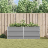 Planter Light Grey 195 x 100 x 75 cm Galvanised Steel - Top-Down View