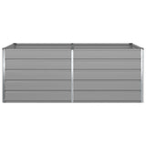 Planter Light Grey 195 x 100 x 75 cm Galvanised Steel - 45-Degree Angle