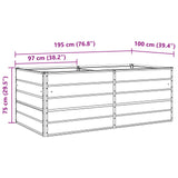 Planter Light Grey 195 x 100 x 75 cm Galvanised Steel - Extra Image