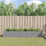 Planter Light Grey 290 x 100 x 45 cm Galvanised Steel - Top-Down View