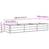 Planter Light Grey 290 x 100 x 45 cm Galvanised Steel - Extra Image
