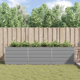 Planter Light Grey 290 x 100 x 75 cm Galvanised Steel - Top-Down View