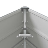 Planter Light Grey 195 x 100 x 45 cm Galvanised Steel - Low Angle
