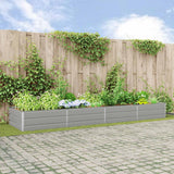 Planter Light Grey 195 x 100 x 45 cm Galvanised Steel