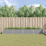 Planter Light Grey 195 x 100 x 45 cm Galvanised Steel - Top-Down View