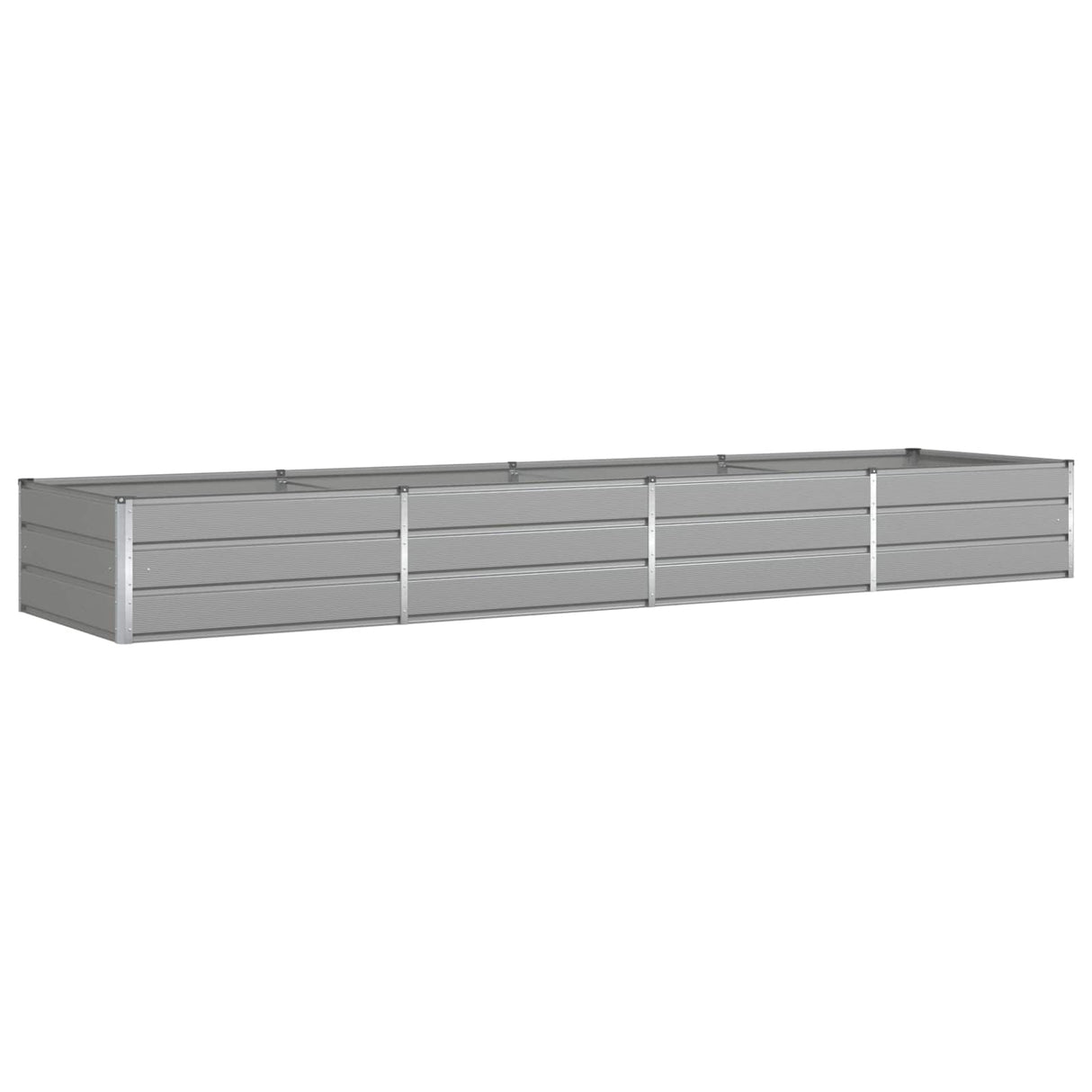 Planter Light Grey 195 x 100 x 45 cm Galvanised Steel