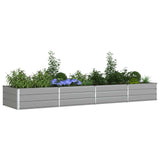 Planter Light Grey 195 x 100 x 45 cm Galvanised Steel - Side View