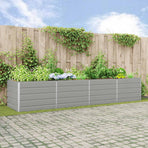 Planter Light Grey 385 x 100 x 75 cm Galvanised Steel