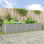Planter Light Grey 385 x 100 x 75 cm Galvanised Steel