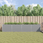 Planter Light Grey 385 x 100 x 75 cm Galvanised Steel