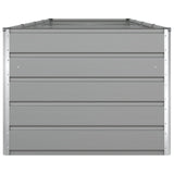 Planter Light Grey 385 x 100 x 75 cm Galvanised Steel - Rear View