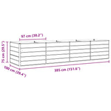 Planter Light Grey 385 x 100 x 75 cm Galvanised Steel