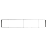 Planter Light Grey 580 x 100 x 45 cm Galvanised Steel - Close-Up Angle