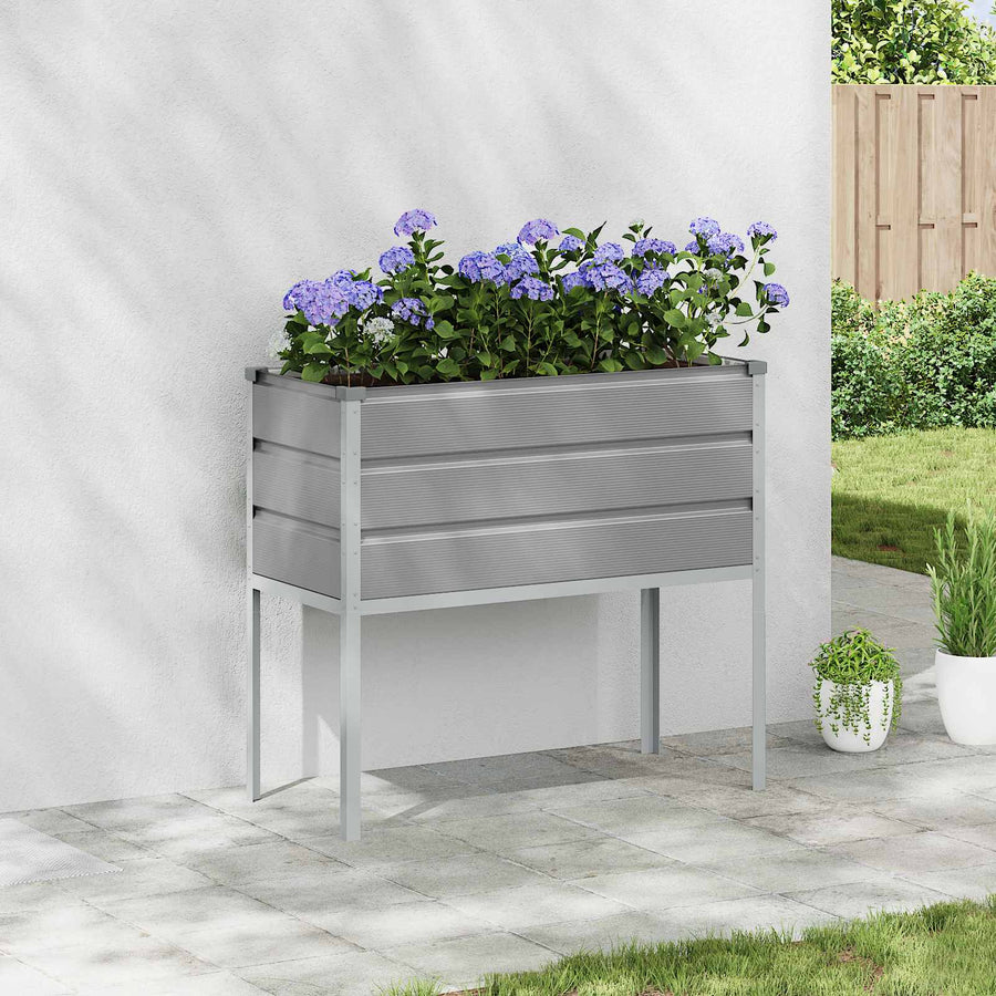 Planter Light Grey 100 x 45 x 90 cm Galvanised Steel