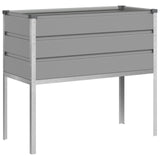 Planter Light Grey 100 x 45 x 90 cm Galvanised Steel - Rear View