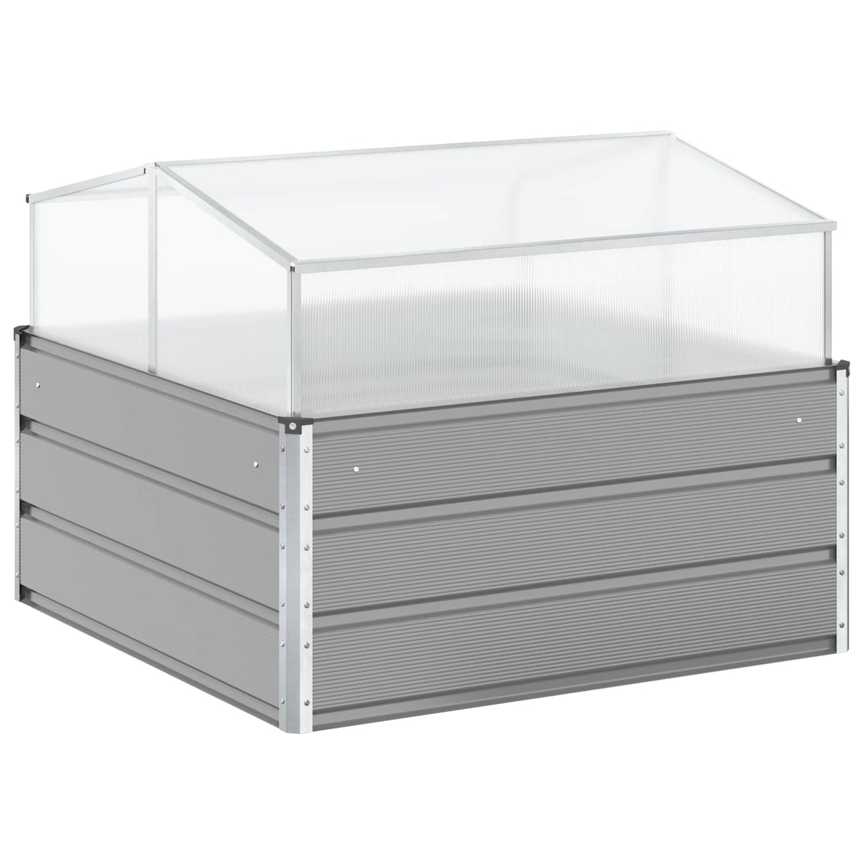 Planter Light Grey 100 x 100 x 77 cm Galvanised Steel