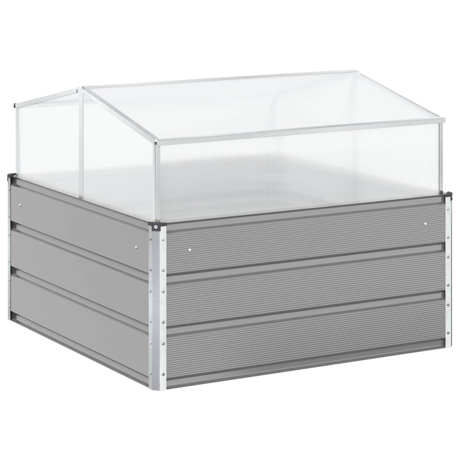 Planter Light Grey 100 x 100 x 77 cm Galvanised Steel