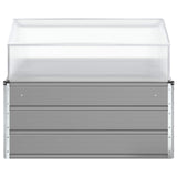 Planter Light Grey 100 x 100 x 77 cm Galvanised Steel - Top-Down View