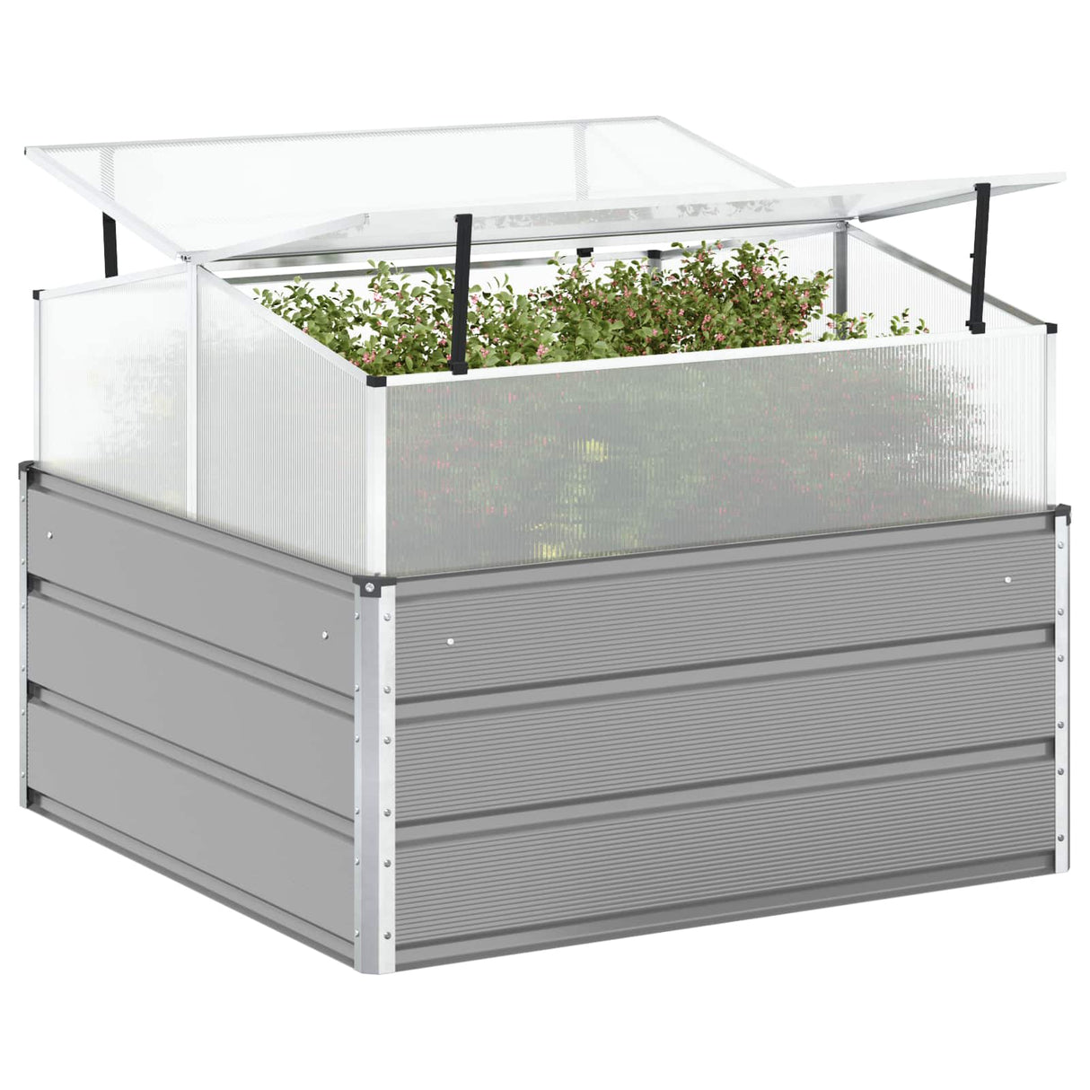 Planter Light Grey 100 x 100 x 77 cm Galvanised Steel
