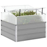 Planter Light Grey 100 x 100 x 77 cm Galvanised Steel