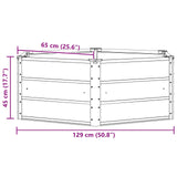 Planter Anthracite 129 x 129 x 45 cm Steel - Close-Up Angle