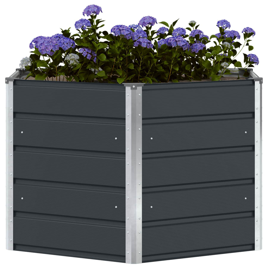 Planter Anthracite 129 x 129 x 75 cm Steel