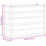 Planter Anthracite 100 x 40 x 75 cm Steel - Close-Up Angle