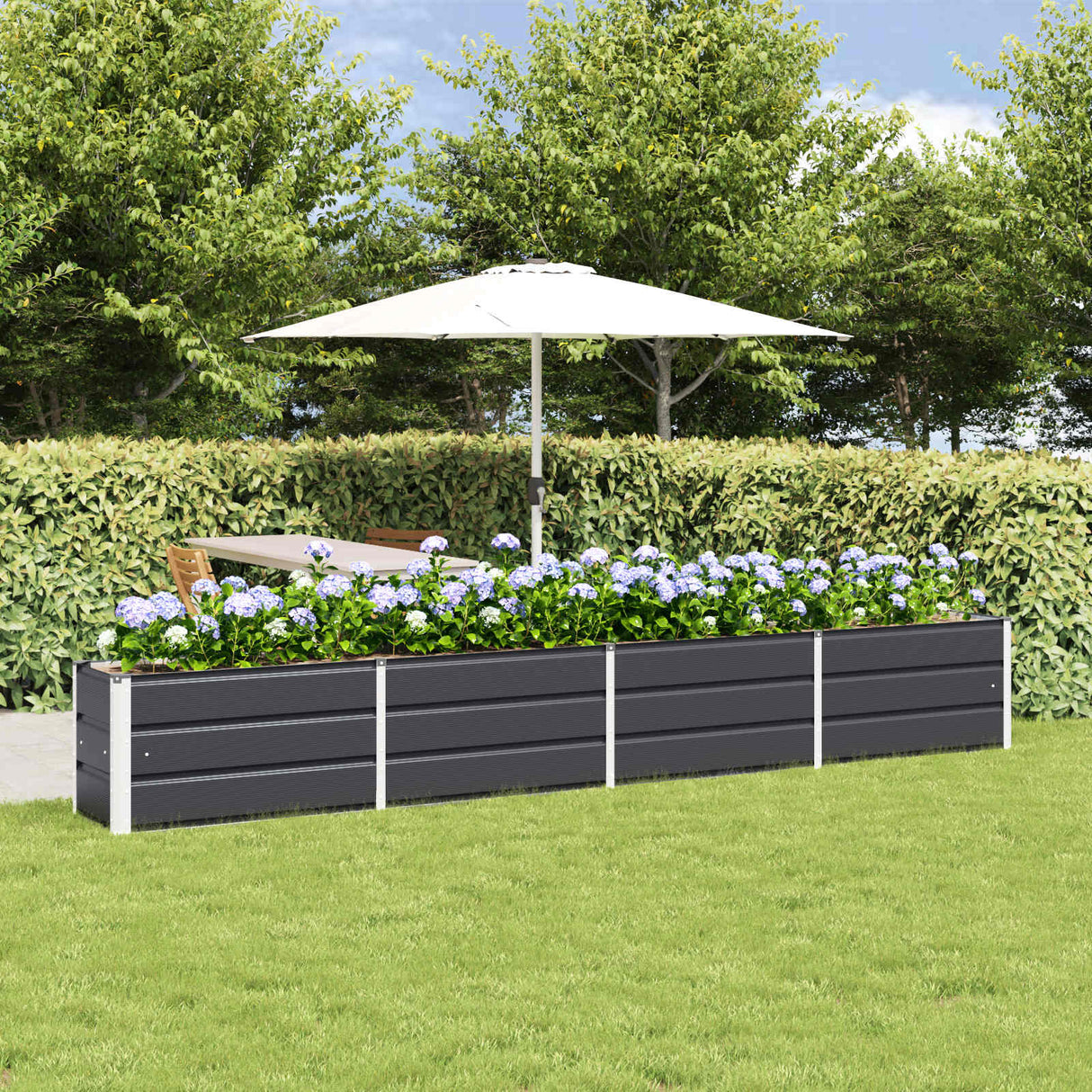 Planter Anthracite 320 x 40 x 45 cm Steel