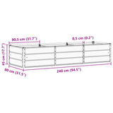 Planter Anthracite 240 x 80 x 45 cm Steel