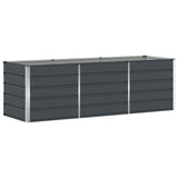 Planter Anthracite 240 x 80 x 75 cm Steel - Front View