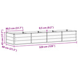 Planter Anthracite 320 x 80 x 45 cm Steel - Close-Up Angle