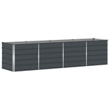 Planter Anthracite 240 x 80 x 75 cm Steel - Front View