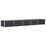 Planter Anthracite 400 x 80 x 45 cm Steel - Front View