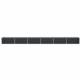 Planter Anthracite 600 x 80 x 45 cm Steel - Side View