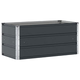 Planter Anthracite 100 x 50 x 45 cm Galvanised Steel - Front View